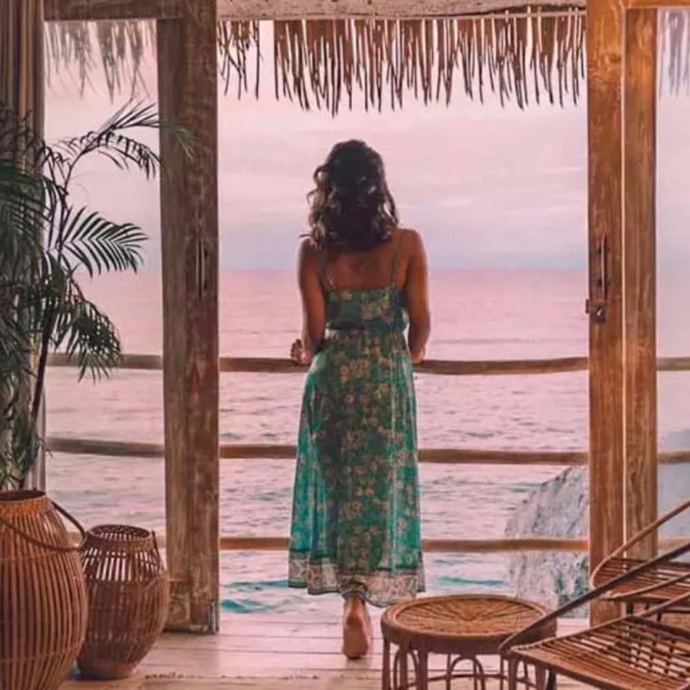 Gypsy Boho Button Up Midi Dress - Picture 5 of 7